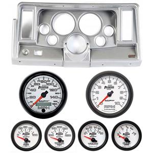 69-76 Nova Silver Dash Carrier w/Auto Meter Phantom II 5" Gauges