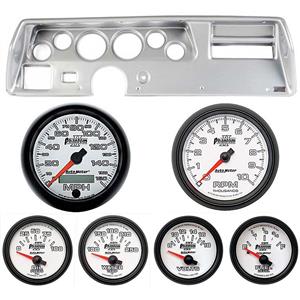 70-72 Chevelle SS Silver Dash Carrier w/Auto Meter Phantom II Gauges