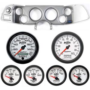 70-78 Camaro Silver Dash Carrier w/Auto Meter Phantom II Gauges