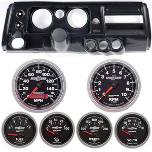 68 Chevelle Carbon Dash Carrier w/ Auto Meter 5" Sport Comp II Gauges w/ Astro