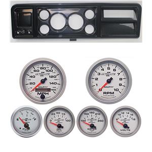 73-79 Ford Truck Carbon Dash Carrier w/ Auto Meter 3-3/8" Ultra-Lite II Gauges