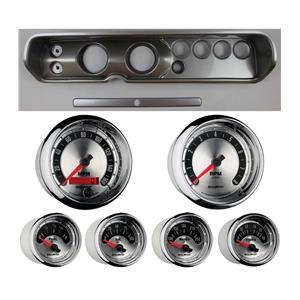 65 Chevelle Silver Dash Carrier w/ Auto Meter 3-3/8" American Muscle Gauges