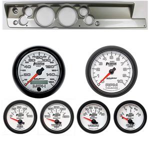 67-69 Barracuda Silver Dash Carrier w/ Auto Meter 5" Phantom II Gauges