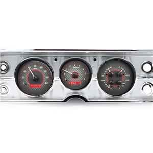 1964-65 Chevy Chevelle VHX System, Carbon Fiber Face - Red Display