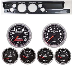 67-69 Barracuda Carbon Dash Carrier w/ Auto Meter 5" Sport Comp II Gauges