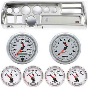 70-72 Chevelle Sweep Silver Dash Carrier w/Auto Meter C2 Gauge Gauges