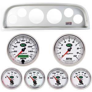 60-63 Chevy Truck Silver Dash Carrier w/Auto Meter NV Gauges