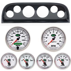 60-63 Chevy Truck Carbon Dash Carrier w/Auto Meter NV Gauges