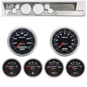 67-69 Barracuda Silver Dash Carrier w/ Auto Meter 5" Cobalt Gauges