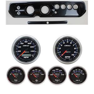 64 Chevelle Carbon Dash Carrier w/ Auto Meter 3-3/8" Cobalt Gauges