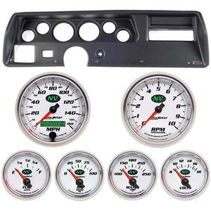 70-72 Chevelle SS Black Dash Carrier w/Auto Meter NV Gauges