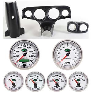 57 Bel Air Black Dash Carrier w/Auto Meter NV Gauges