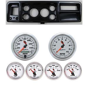 73-79 Ford Truck Carbon Dash Carrier w/ Auto Meter 3-3/8" C2 Gauges