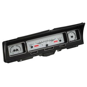 Dakota Digital 68 Chevy Impala VHX Analog Dash Gauges Silver Alloy Red VHX-68C-IMP-S-R