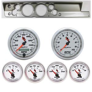 67-69 Barracuda Silver Dash Carrier w/ Auto Meter 5" C2 Gauges