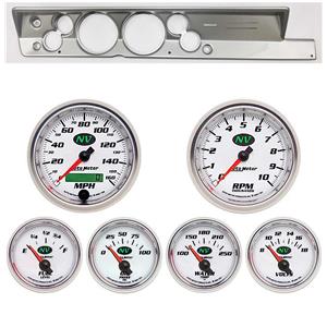 67-69 Barracuda Silver Dash Carrier w/ Auto Meter 5" NV Gauges