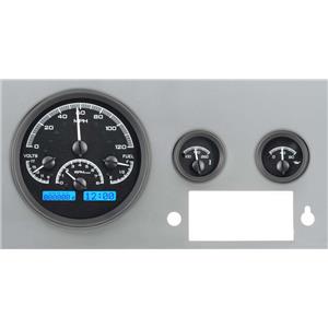 Dakota Digital 55 - 86 Jeep CJ VHX Analog Dash Gauges System Instruments Black Alloy Blue VHX-55J-K-