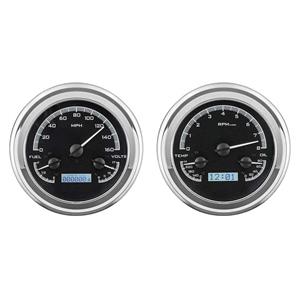 Dakota Digital 47-53 Chevy Truck Analog Gauges Black Alloy White VHX-47C-PU-K-W
