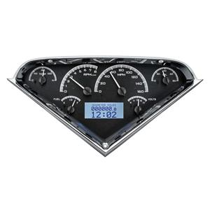 Dakota Digital 55-59 Chevy Pickup Analog Gauges Black Alloy White VHX-55C-PU-K-W