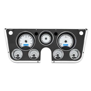 Dakota Digital 67 - 72 Chevy Pickup Truck Analog Dash Gauge & Clock Silver Alloy Blue VHX-67C-PA-S-B