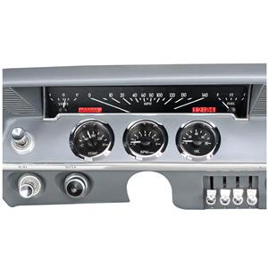 Dakota Digital 61-62 Chevy Impala Analog Gauges Black Alloy Red VHX-61C-IMP-K-R
