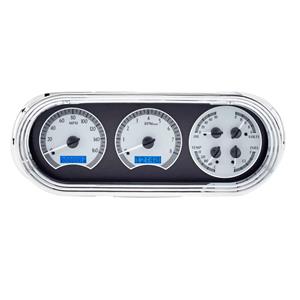 1963-65 Chevy Nova VHX System, Silver Face - Blue Display