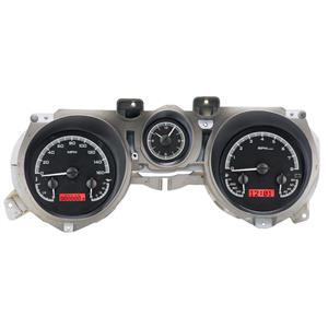 Dakota Digital 71-73 Ford Mustang Analog Dash Gauges Black Alloy Red VHX-71F-MUS-K-R