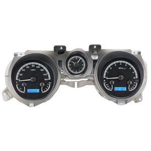 Dakota Digital 71-73 Ford Mustang Analog Gauges Black Alloy Blue VHX-71F-MUS-K-B