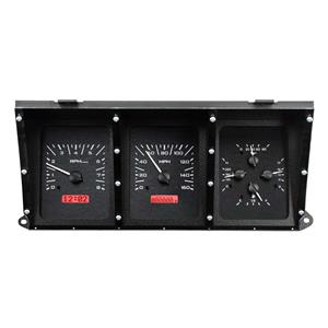 Dakota Digital 73-79 Ford Pickup Truck VHX Gauge System Black Red VHX-73F-PU-K-R