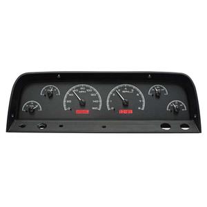 Dakota Digital 64 65 66 Chevy Pickup Truck VHX Analog Dash Gauges Black Alloy Style Red VHX-64C-PU-K