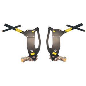 1937-1939 Coupe Front No Vent Power Window Kit w Nu-Cranks Switches Small Round