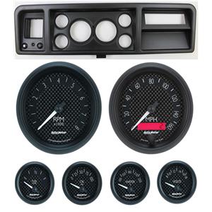 73-79 Ford Truck Black Dash Carrier w/ Auto Meter 3-3/8" GT Gauges