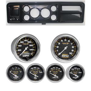 73-79 Ford Truck Carbon Dash Carrier w/ Auto Meter Carbon Fiber Electric Gauges