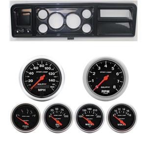 73-79 Ford Truck Carbon Dash Carrier w/ Auto Meter Sport Comp Electric Gauges