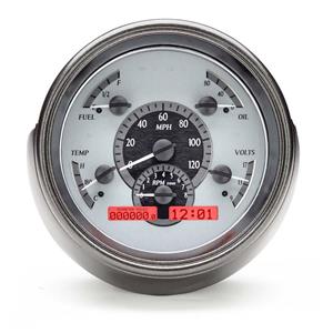 Dakota Digital VHX-51F-S-R 1951 Ford Car Analog Gauge System Silver Alloy Red
