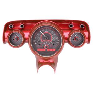 1957 Chevy Car VHX System Carbon Fiber Style Face - Red Display