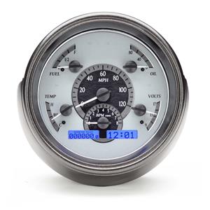 Dakota Digital 1951 Ford Car Analog Gauges Silver Alloy Blue VHX-51F-S-B