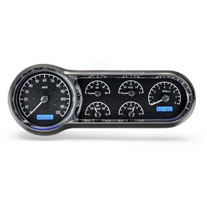 1953-54 Chevy Car VHX System, Black Alloy Style Face, Blue Display
