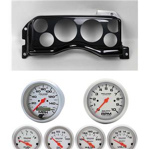 90-93 Mustang Carbon Dash Carrier w/ Auto Meter Ultra Lite Electric Gauges