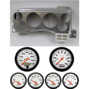 87-89 Mustang Silver Dash Carrier w/ Auto Meter Phantom Electric Gauges
