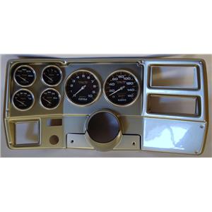 73-83 GM Truck Silver Dash Carrier w/ Auto Meter Carbon Fiber 5" Gauges