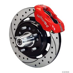 Wilwood 55-57 Bel Air 210 150 Front Disc Big Brake Kit 12.19" Drilled Rotor Red