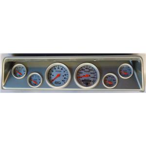 66 67 Nova Silver Dash Carrier w/ Auto Meter Ultra Lite Electric Gauges