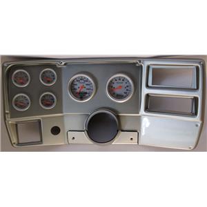 84-87 Chevy Truck Silver Dash Carrier w/Auto Meter Ultra Lite Electric Gauges