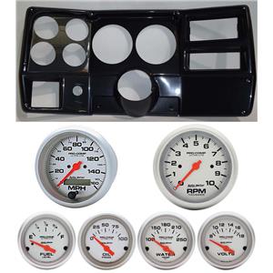 84-87 Chevy Truck Carbon Dash Carrier Auto Meter Ultra Lite Electric 5" Gauges