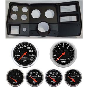 84-87 Chevy Truck Black Dash Carrier Auto Meter Sport Comp Electric Gauges