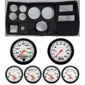 84-87 Chevy Truck Black Dash Carrier w/Auto Meter Phantom Electric 5" Gauges