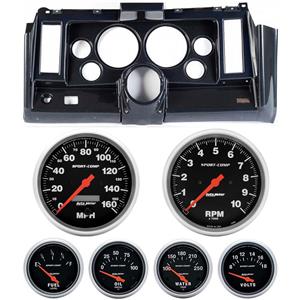 69 Camaro Carbon Dash Carrier w/Auto Meter Sport Comp Electric 5" Gauges