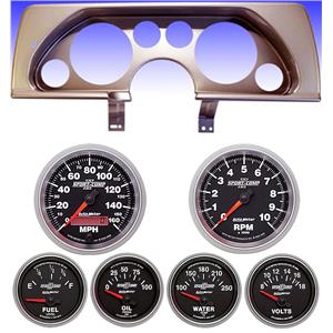 90-92 Camaro Silver Dash Carrier w/ Auto Meter Sport Comp II Gauges