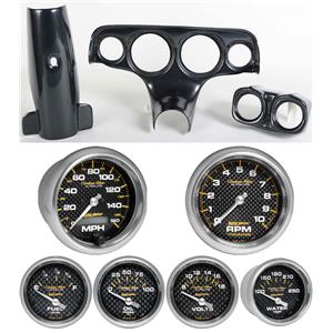 57 Bel Air Carbon Dash Carrier w/Auto Meter Carbon Fiber Gauges